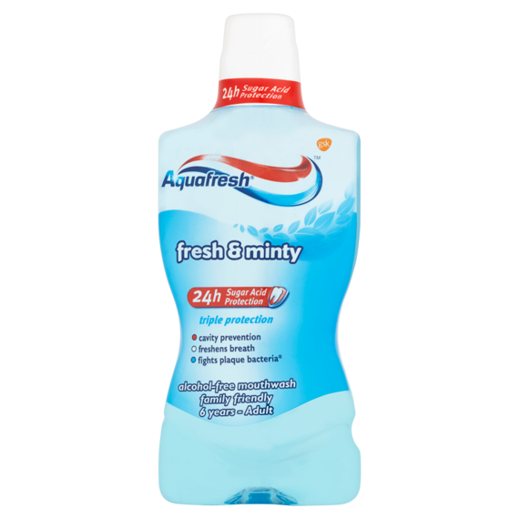 Aquafresh Triple Protection Fresh & Minty Płyn do płukania jamy ustnej 500 ml
