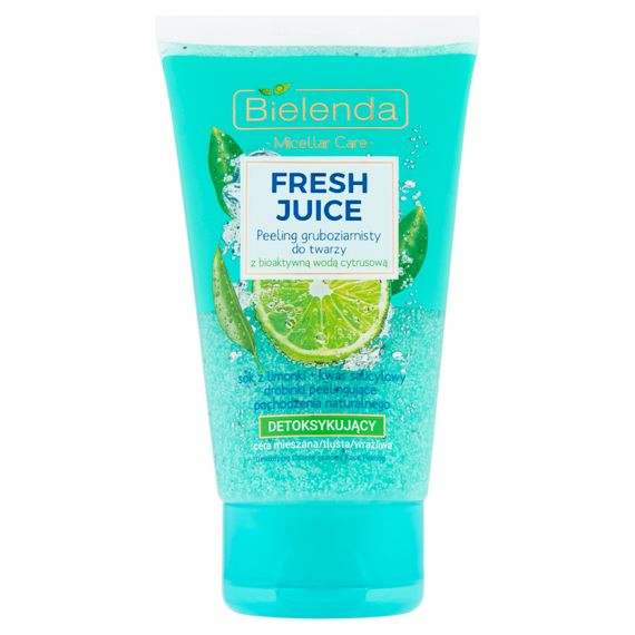 Bielenda Fresh Juice Peeling gruboziarnisty do twarzy bioaktywną wodą cytrusową detoksykujący 150 g