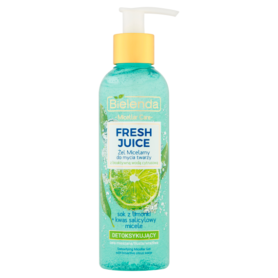 Bielenda Fresh Juice Żel micelarny do mycia twarzy z bioaktywną wodą cytrusową detoksykujący 190 g
