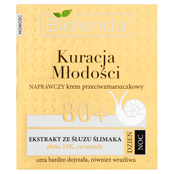 Bielenda Kuracja Młodości 80+ Naprawczy krem przeciwzmarszczkowy na dzień noc 50 ml