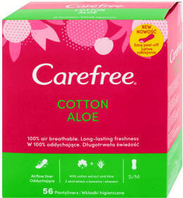 Carefree Cotton Aloe Wkładki higieniczne 56 sztuk