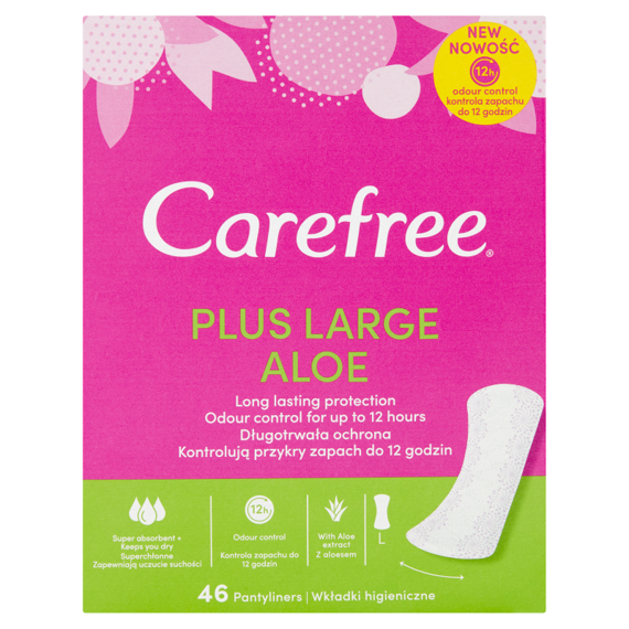 Carefree Plus Large Aloe Wkładki higieniczne 40 sztuk