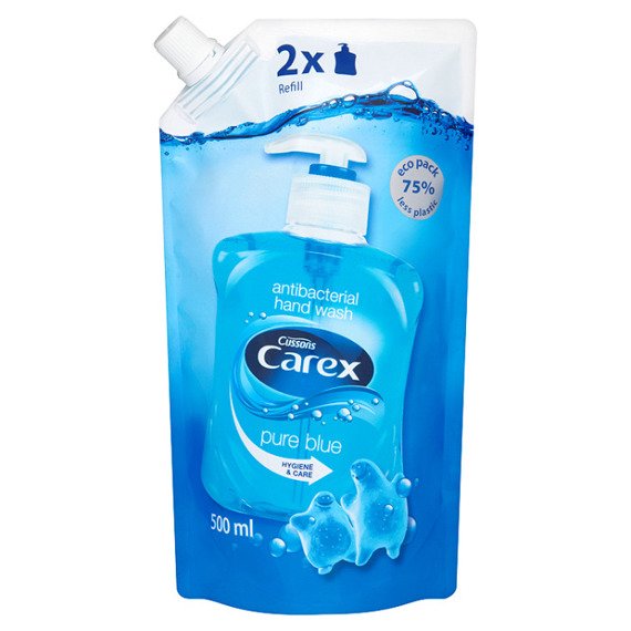 Carex Pure Blue Antybakteryjne mydło w płynie opakowanie uzupełniające 500ml