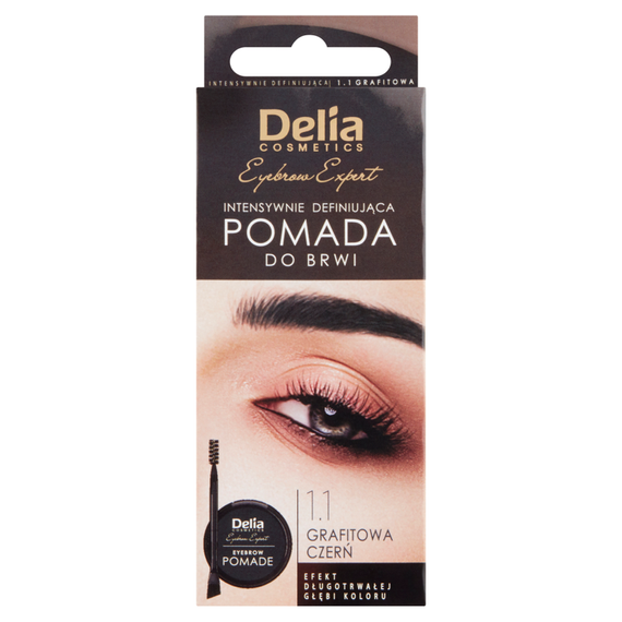 Delia Cosmetics Eyebrow Expert Intensywnie definiująca pomada do brwi 1.1 grafitowa czerń