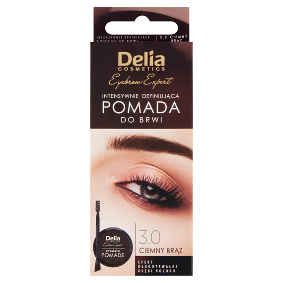 Delia Cosmetics Eyebrow Expert Intensywnie definiująca pomada do brwi 3.0 ciemny brąz