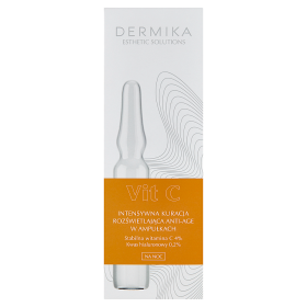 Dermika Esthetic Solutions Vit C Intensywna kuracja rozświetlająca anti-age w ampułkach 14 ml (7 x 2 ml)