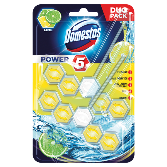 Domestos Power 5 Lime Kostka toaletowa 2 x 55 g