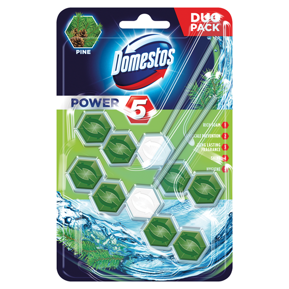 Domestos Power 5 Pine Kostka toaletowa 2 x 55 g