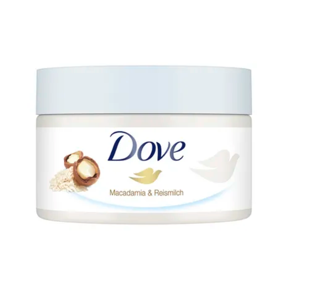 Dove Peeling pod prysznic Macadamia i mleko ryżowe 225 ml