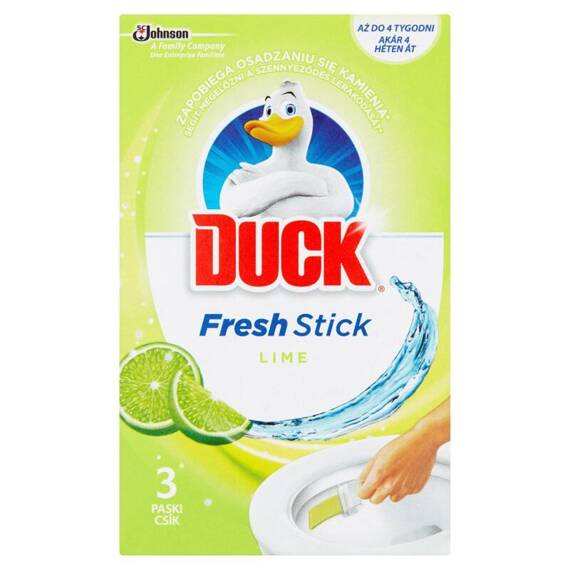 Duck Fresh Stick 4in1 Lime Żelowe paski do toalet 27g (3 sztuki)