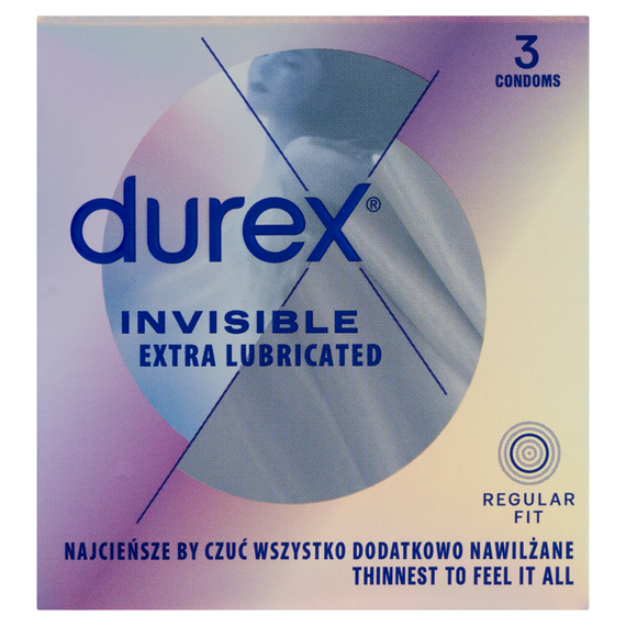 Durex Invisible Extra Lubricated Prezerwatywy 3 sztuki