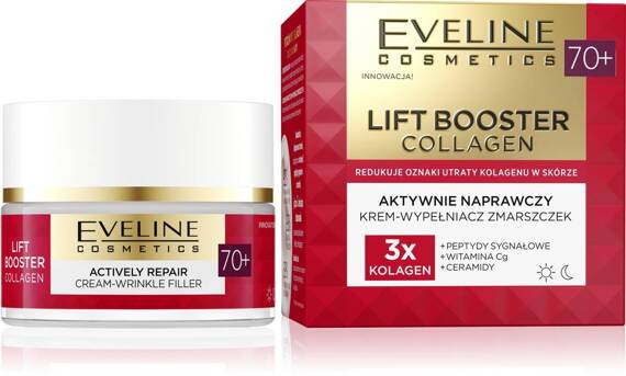 Eveline Lift booster collagen Aktywnie naprawczy krem-wypełniacz zmarszczek 70+ 50 ml