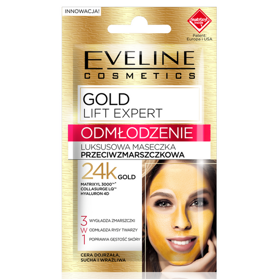 Eveline cosmetics Gold Lift Expert  Luksusowa maseczka przeciwzmarszczkowa