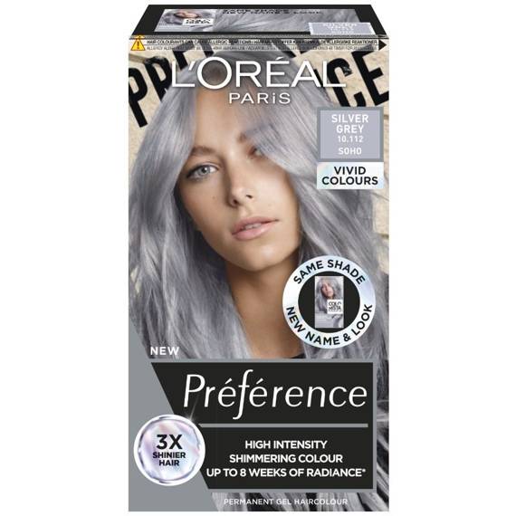 Farba do włosów  Loreal Preference Vivid Colors nr 10.112 Silver Grey (Soho