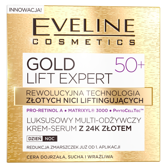 GOLD LIFT EXPERT Luksusowy multi-odżywczy krem-serum z 24k złotem 50+