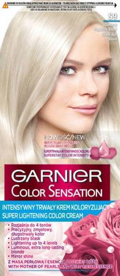 Garnier Color Sensation Superrozjaśniający krem koloryzujący S9 Srebrny Popielaty Blond