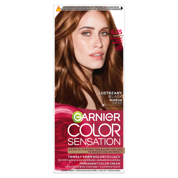 Garnier Color Sensation Trwały krem koloryzujący 6.35 szykowny jasny kasztan