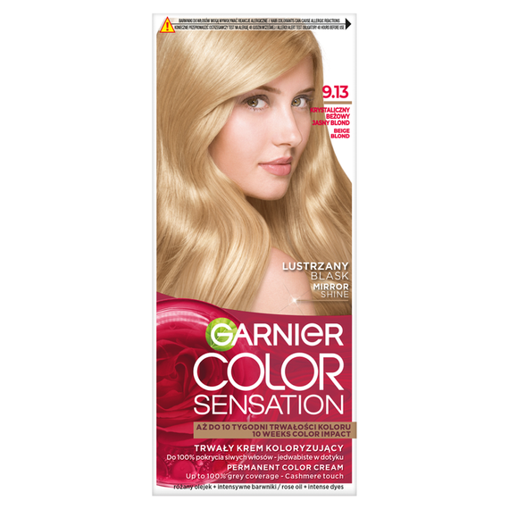 Garnier Color Sensation Trwały krem koloryzujący 9.13 krystaliczny beżowy jasny blond