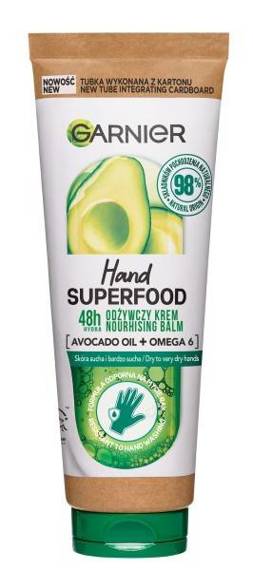 Garnier Hands Superfood Odżywczy krem do rąk z olejkiem awokado i kwasem omega 6 75 ml