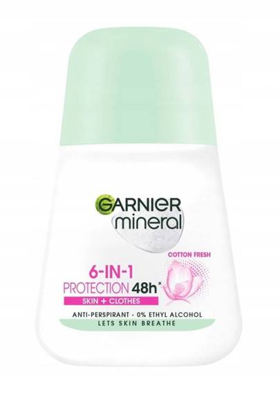 Garnier roll on Mineral 6-in-1 Protection Cotton Fresh antyperspirant w kulce 50ml
