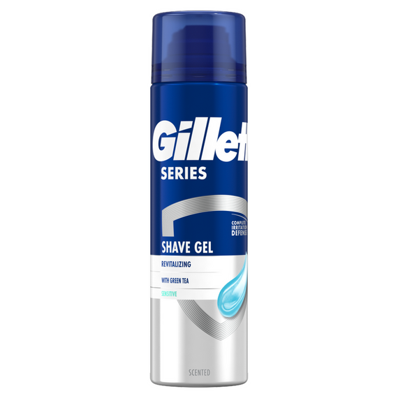 Gillette Series Rewitalizujący żel do golenia dla mężczyzn, z zieloną herbatą, 200 ml