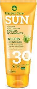 Herbal Care Sun SPF 30 wodoodporna emulsja do opalania ALOES z wodą termalną  150ml