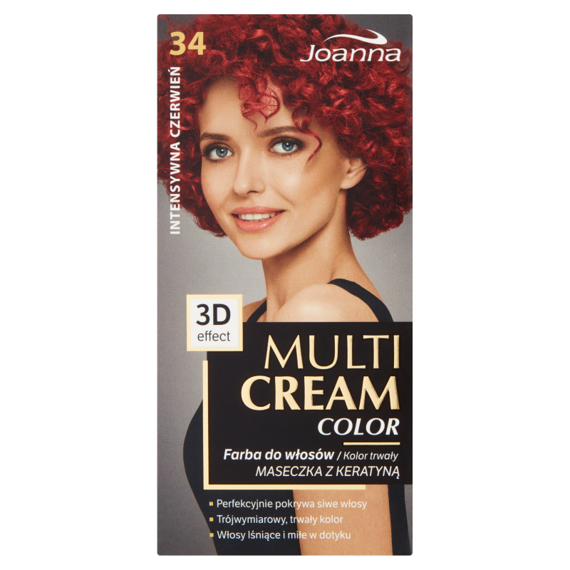 Joanna Multi Cream Color Farba do włosów intensywna czerwień 34