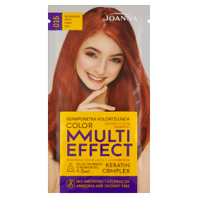 Joanna Multi Effect color Szamponetka koloryzująca Płomienny rudy 015 35g