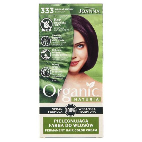 Joanna Naturia Organic Farba do włosów 333 Bakłażanowy
