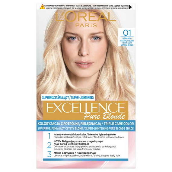 L'Oreal Excellence Creme 01 Ultra Jasny Naturalny Blond Farba do Włosów