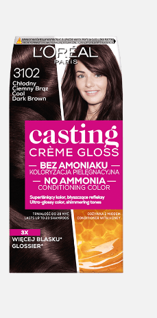 L'Oreal Paris Casting Crème Gloss farba do włosów 3102 Chłodny Ciemny Brąz