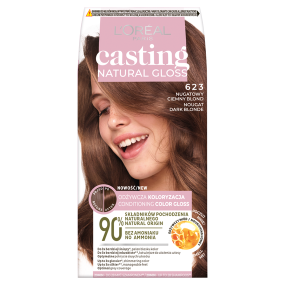 L'Oréal París Casting Natural Gloss Farba do włosów 623 nugatowy ciemny blond