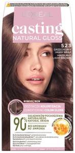 L'Oréal Paris Casting Natural Gloss Krem koloryzujący 523 Orzechowy Brąz\ hazelnut light brown