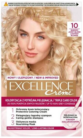 L'Oréal Paris Excellence Creme Farba do włosów 10 Bardzo Jasny blond