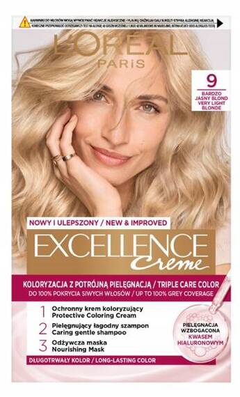 L'Oréal Paris Excellence Creme Farba do włosów 9 Bardzo jasny blond