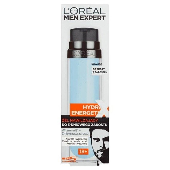L'Oréal Paris Men Expert Hydra Energetic X 18+ Żel nawilżający do 3-dniowego zarostu 50ml