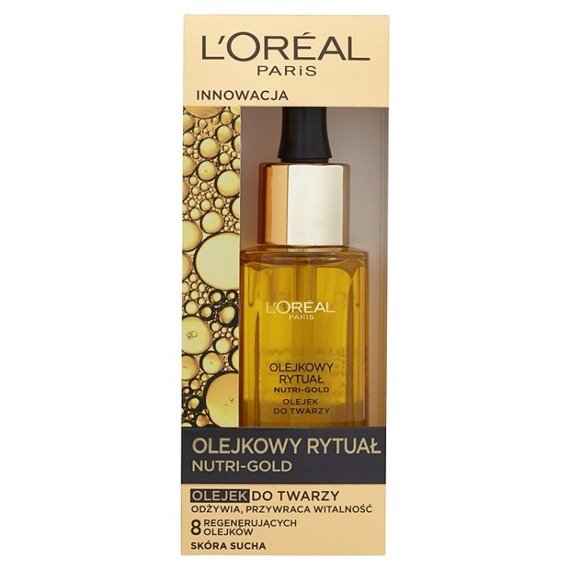 L'Oréal Paris Nutri-Gold Olejkowy Rytuał Olejek do twarzy skóra sucha 30ml