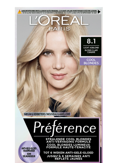 L'Oréal Paris Préférence Farba do Włosów 8.1 Copenhagen Jasny Popielaty Blond