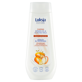 Luksja Silk Care Kremowy żel pod prysznic pielęgnujące olej arganowy i mleczko migdałowe 500 ml