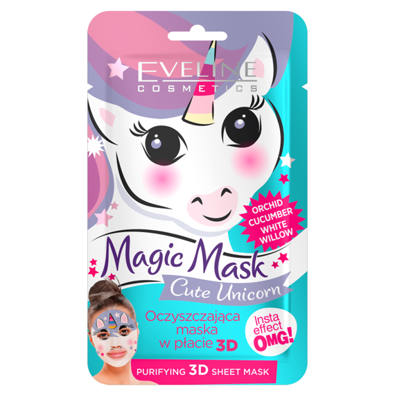 Magic Mask Cute Unicorn Oczyszczająca maska w płachcie 3D