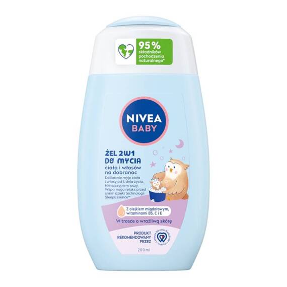 NIVEA BABY Żel 2w1 do mycia ciała i włosów na dobranoc 200ml