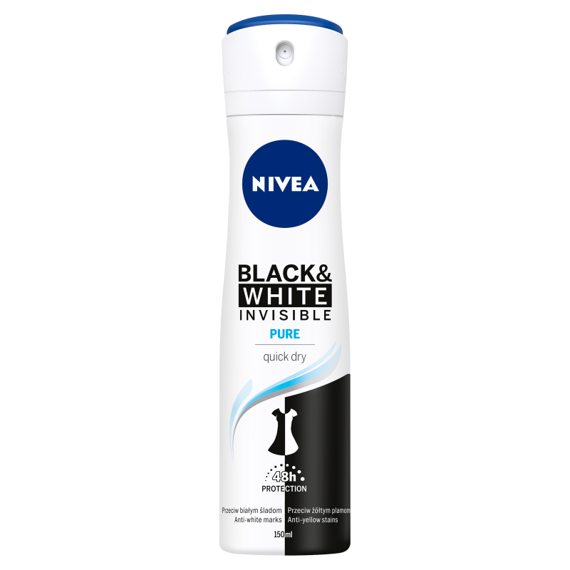 NIVEA Black&White Invisible Pure Antyperspirant w aerozolu 150 ml