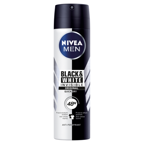 NIVEA MEN Black&White Invisible Original Antyperspirant w aerozolu 150 ml