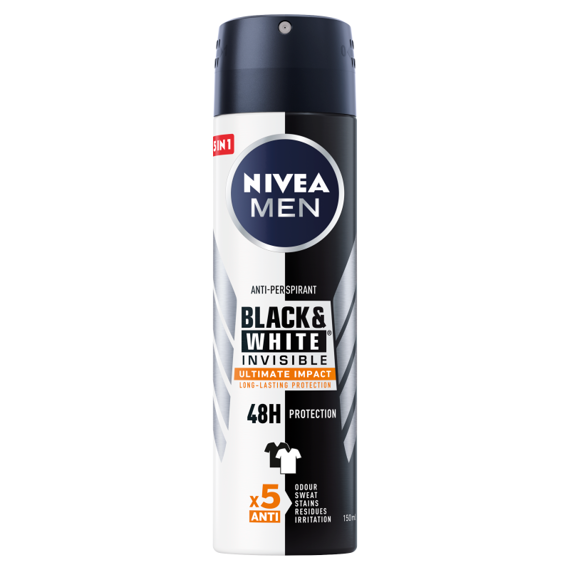 NIVEA MEN Black & White Invisible Ultimate Impact Antyperspirant 150 ml