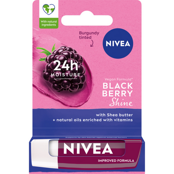 Nivea Blackberry Shine Pielęgnująca pomadka do ust 5,5 ml