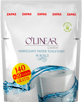 Olinear Papier toaletowy nawilżany z Korą Dębu w rolce 200 szt Zapas