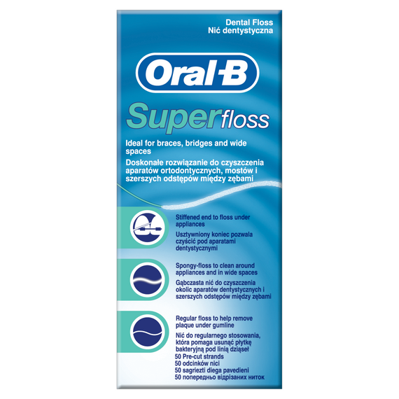 Oral-B Super Dental Floss Nić dentystyczna, 50 sztuk