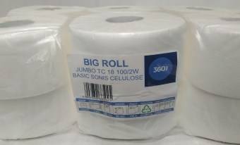 PAPIER TOALETOWY CELULOZA BIALY A12 JUMBO 2W 100M TC18 S18-W9