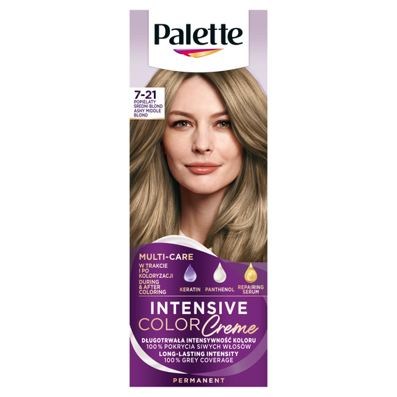 Palette Intensive Color Creme Farba do włosów popielaty średni blond 7-21