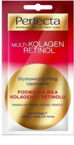 Perfecta Multikolagen Retinol podwójna siła kolagenu i retinolu maska na twarz, szyję, dekolt 8 ml